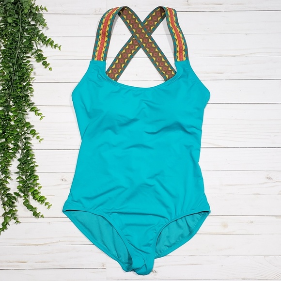 Anne Cole Other - Anne Cole Teal Criss Cross Strappy Swimsuit